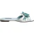 Dolce & Gabbana Zilveren Blauwe Leren Bead Versierde Slippers
