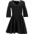 Diane Von Furstenberg Jeannie mini-jurk met V-hals en uitlopende rok in zwart nylon