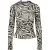 Urban Classics Dames mesh schildpadhals top met all-over print en lange mouwen