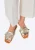Wittchen Dames leren slippers met decoratieve gouden bloemen, natuurlijk leer