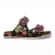 Laura Vita Dames Brcyano 32 Zwarte Leren Sandalen met Bloemenprint en Bandjes