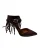 Valentino C-Rockee Fringe Enkelsandaal met Bandje in Bordeauxleder