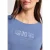 Street One Dames Basic Shirt met ronde hals en print in Blauw