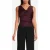 Scotch & Soda Sleeveless Drape Neck Top Burgundy
